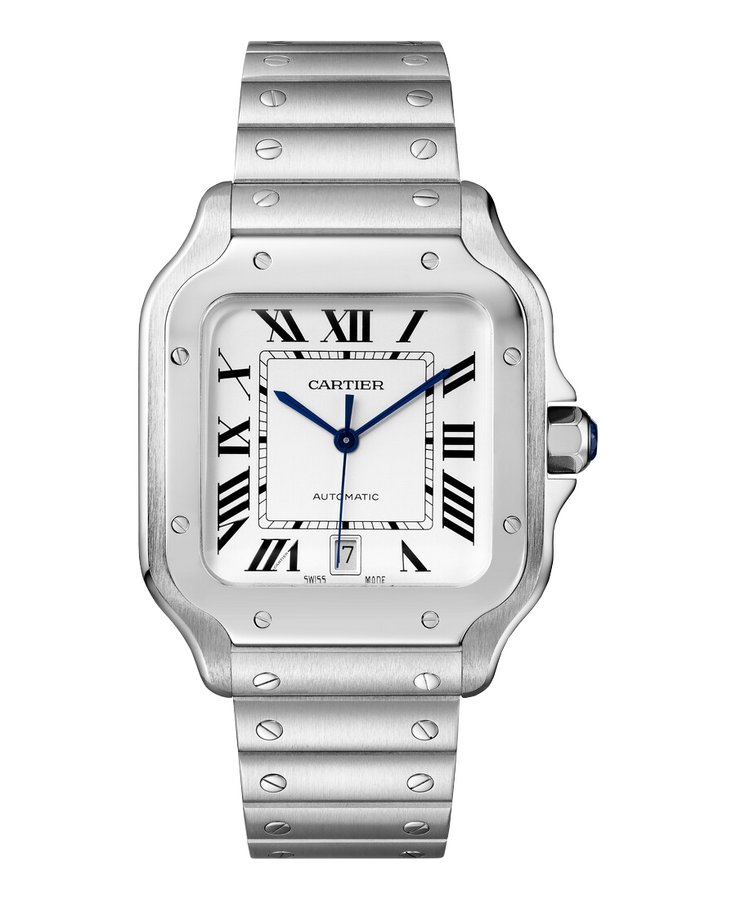 Cartier Santos De Cartier Large Automatic Silver Opal Dial 47,5 x 39,8 mm WSSA0018