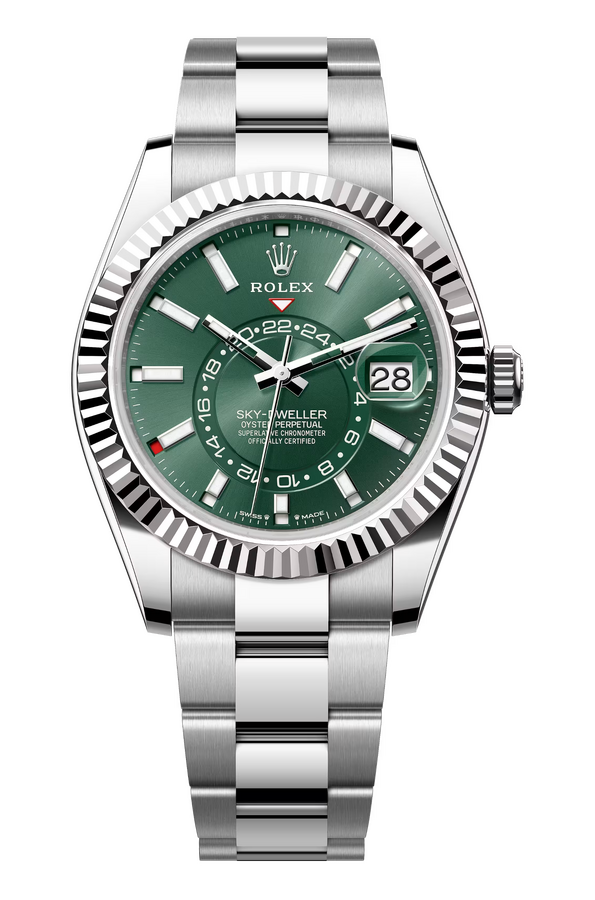 Rolex Sky-Dweller 42 mm White Rolesor Mint Green Dial 336934