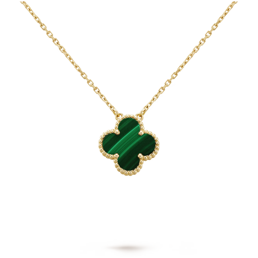 Подвеска Van Cleef & Arpels Vintage Alhambra Pendant Malachite Yellow Gold