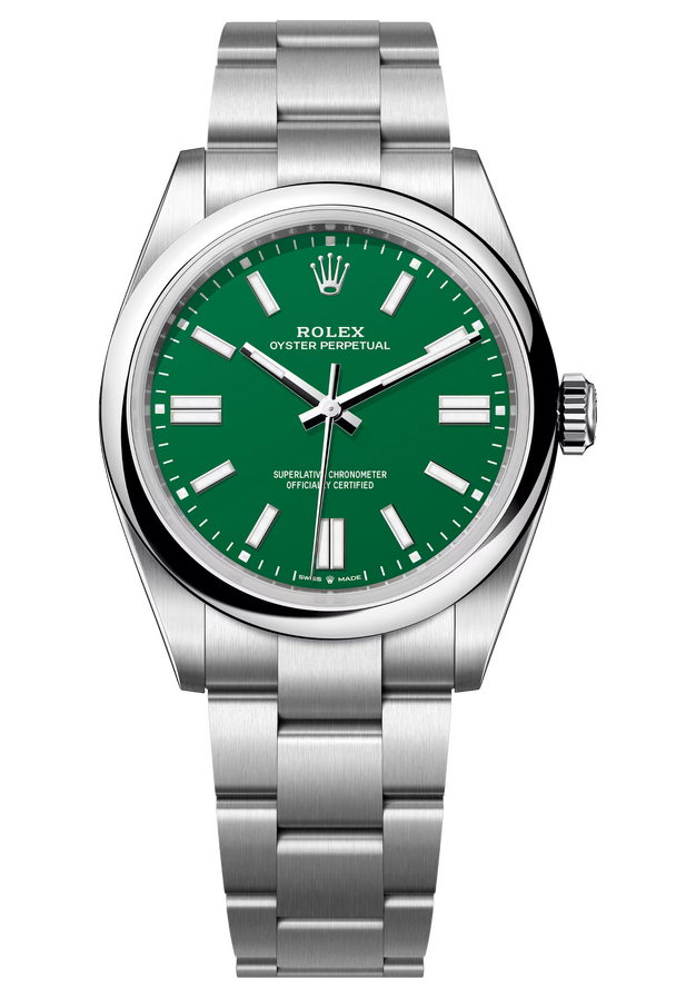 Rolex Oyster Perpetual 41 mm Oystersteel Green Dial 134300