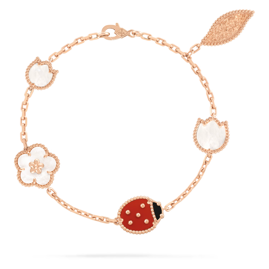 Браслет Van Cleef & Arpels Lucky Spring Rose Gold 5 мотивов