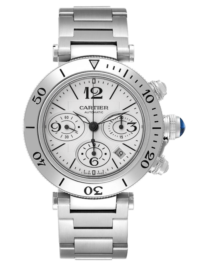 Cartier Pasha De Cartier Seatimer 42 mm Stainless Steel White Dial 2995