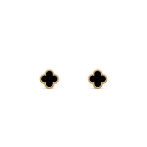 Пуссеты Van Cleef & Arpels Sweet Alhambra Onyx Yellow Gold