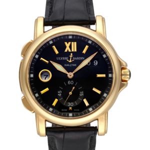 Ulysse Nardin Dual Time 42 mm Black Dial Yellow Gold 246-55