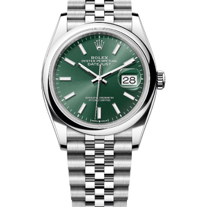Rolex Datejust 36 mm Oystersteel Mint Green Dial 126200 Jubilee