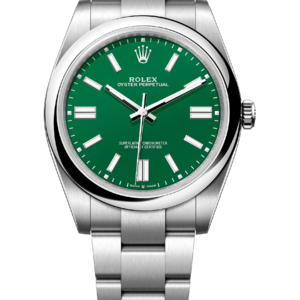 Rolex Oyster Perpetual 41 mm Oystersteel Green Dial 124300