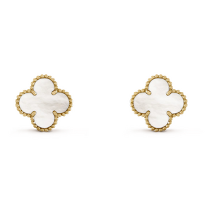 Серьги Van Cleef & Arpels Vintage Alhambra Yellow Gold Pearl