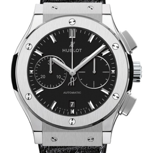 Hublot Classic Fusion Chronograph Titanium Black Alligator Leather 45 mm 521.NX.1171.LR