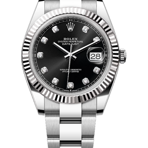 Rolex Datejust 41 mm White Rolesor Black Diamond-set Dial 126334