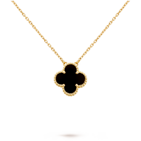 Подвеска Van Cleef & Arpels Vintage Alhambra Onyx Yellow Gold