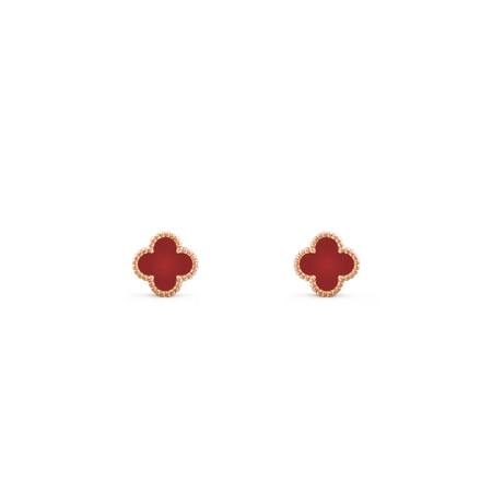 Пуссеты Van Cleef & Arpels Sweet Alhambra Carnelian Rose Gold
