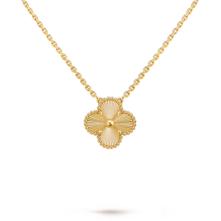 Подвеска Van Cleef & Arpels Vintage Alhambra Guilloche Yellow Gold