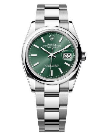 Rolex Datejust 36 mm Oystersteel Mint Green Dial 126200