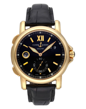 Ulysse Nardin Dual Time 42 mm Black Dial Yellow Gold 246-55