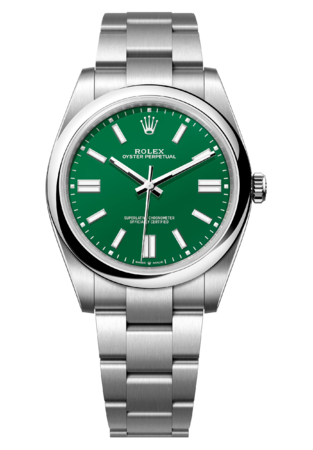 Rolex Oyster Perpetual 41 mm Oystersteel Green Dial 124300