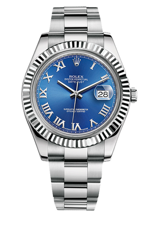 Rolex Datejust «Azzurro» 41 mm White Rolesor Bright Blue Dial 116334