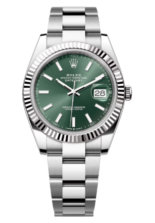 Rolex Datejust 41 mm White Rolesor Mint Green Dial 126334