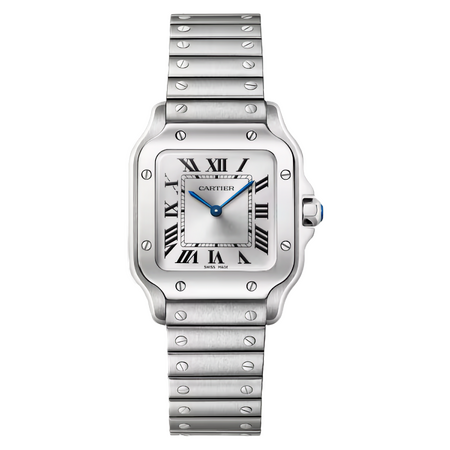 Cartier Santos De Cartier Small Quartz Silver Sunray Dial 27 x 34,5 mm WSSA0082