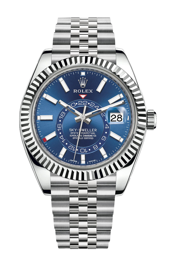 Rolex Sky-Dweller 42 mm White Rolesor Blue Dial 326934 Jubilee