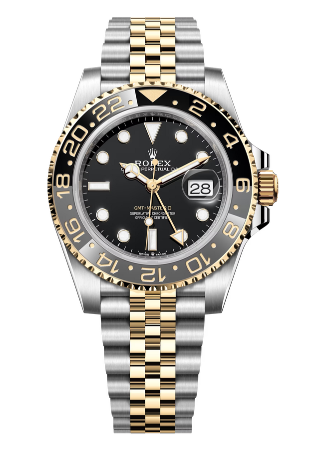 Rolex GMT-Master II 40 mm Yellow Rolesor Black Dial 126713GRNR Jubilee
