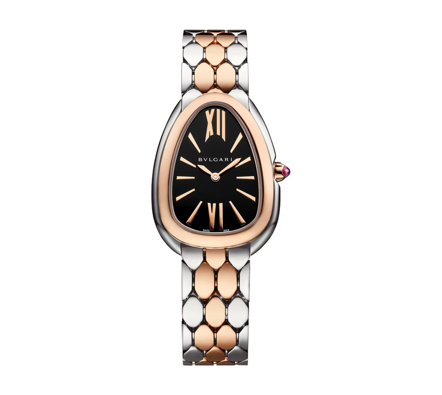 Bvlgari Serpenti Seduttori Black Dial Steel/Rose Gold 33 mm 103959