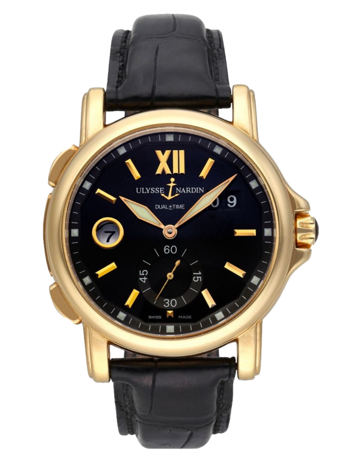 Ulysse Nardin Dual Time 42 mm Black Dial Yellow Gold 246-55