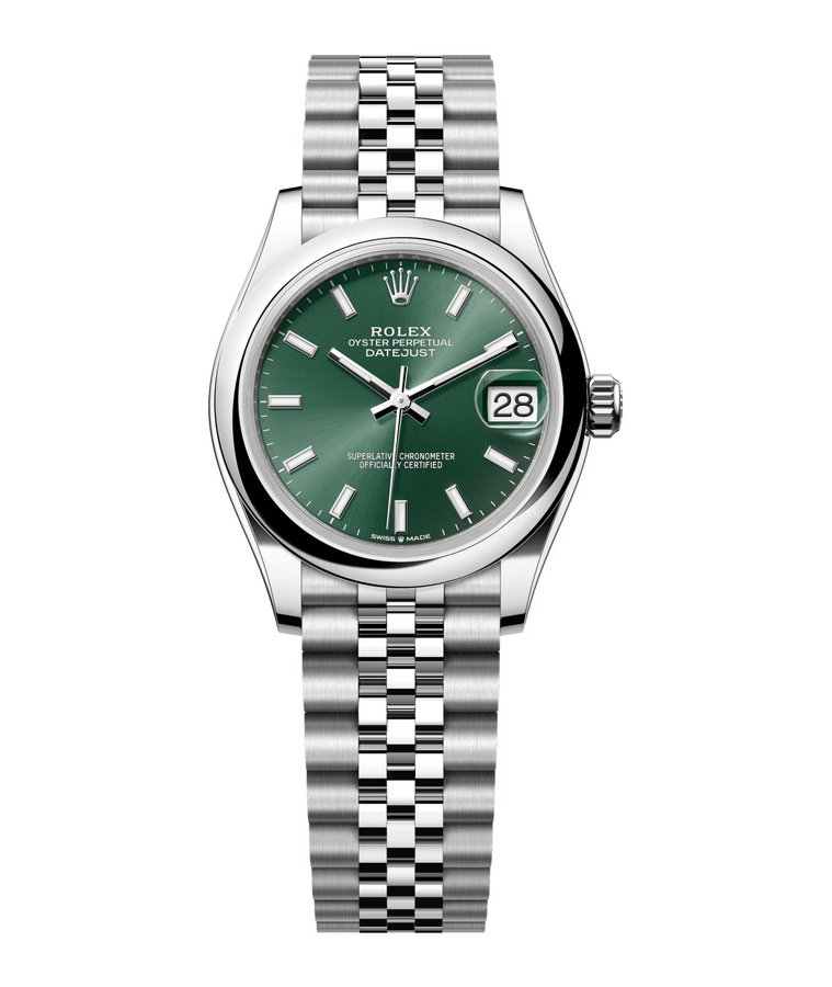 Rolex Datejust 31 mm Oystersteel Mint Green Dial 278240 Jubilee