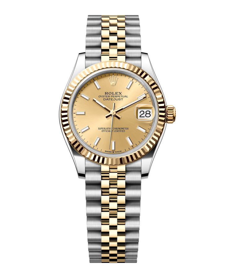 Rolex Datejust 31 mm Yellow Rolesor Champagne Dial 278273 Jubilee