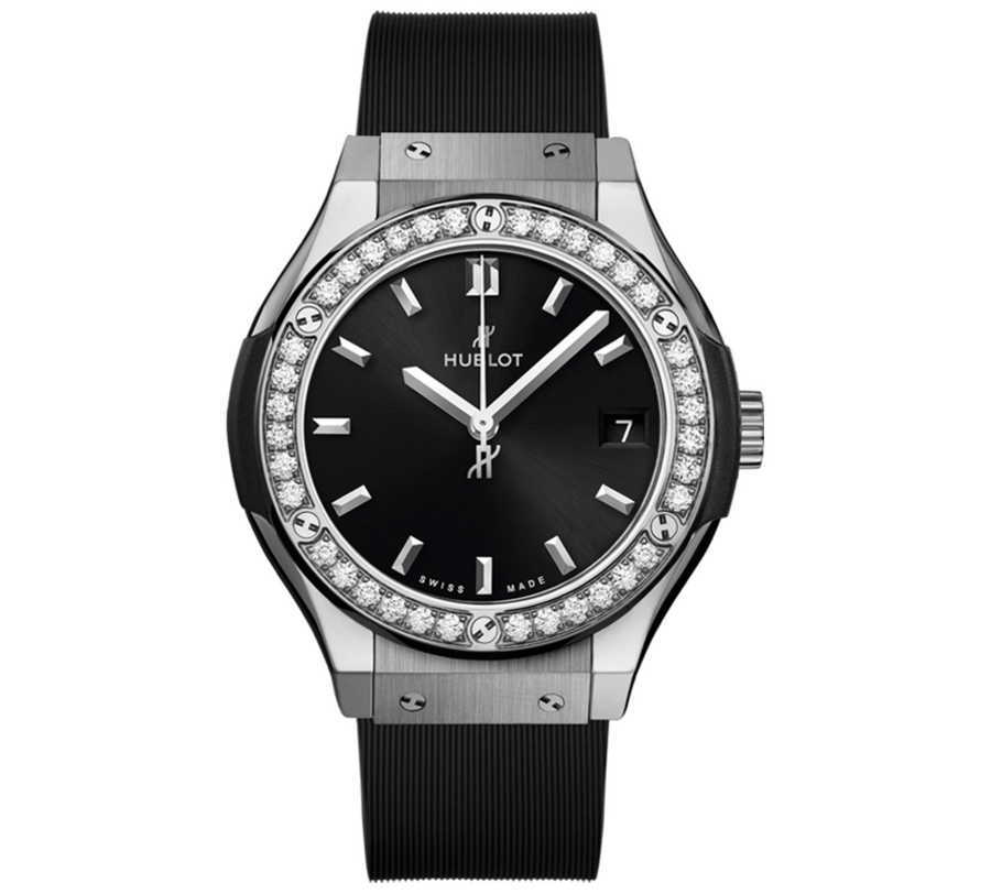 Hublot Classic Fusion Titanium Diamonds Black 33 mm 581.NX.1470.RX.1104