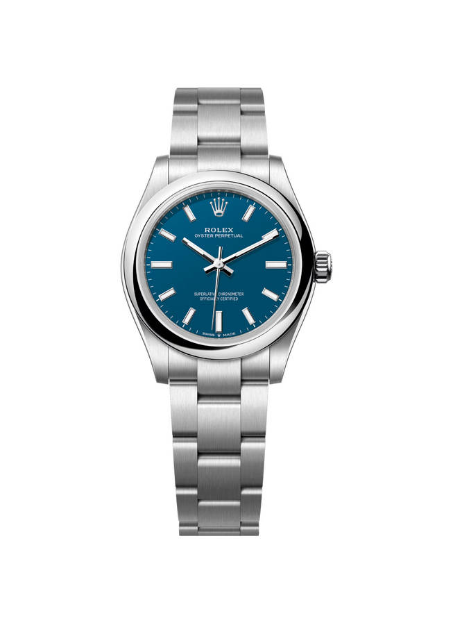 Rolex Oyster Perpetual 31 mm Oystersteel Med Blue Dial 277200