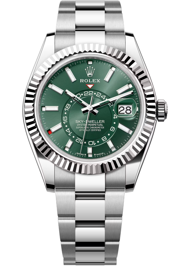 Rolex Sky-Dweller 42 mm White Rolesor Mint Green Dial 336934