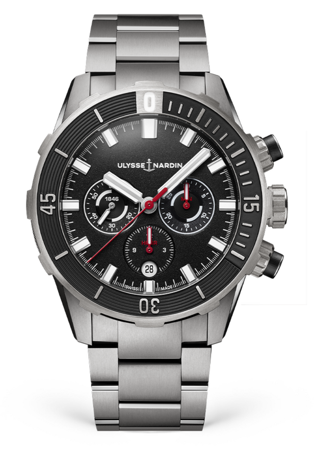 Ulysse Nardin Diver Titanium Chronograph Black Dial 44 mm 1503-170-7M/92