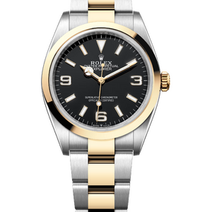 Rolex Explorer 36 mm Yellow Rolesor Black Dial 124273