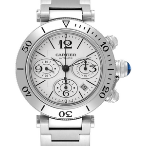 Cartier Pasha De Cartier Seatimer 42 mm Stainless Steel White Dial W31089M7 (2995)