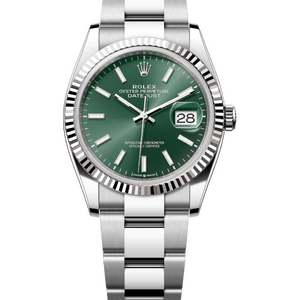 Rolex Datejust 36 mm White Rolesor Mint Green Dial 126234