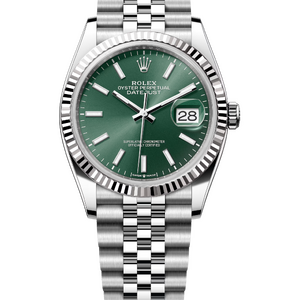 Часы Rolex Datejust 36 mm White Rolesor Mint Green Dial 126234 Jubilee