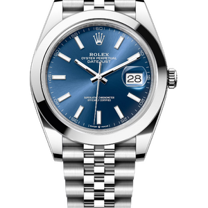 Rolex Datejust 41 mm Oystersteel Bright Blue Dial 126300 Jubilee