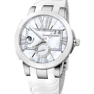 Ulysse Nardin Executive Dual Time Lady 40 mm Ceramic/Steel Pearl Diamonds Dial 243-10