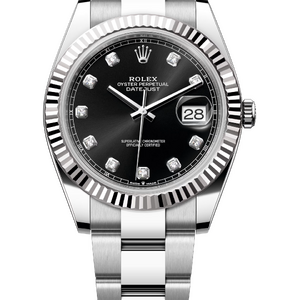 Rolex Datejust 41 mm White Rolesor Black Diamond-set Dial 126334