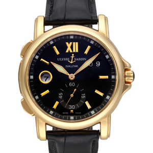 Ulysse Nardin Dual Time 42 mm Black Dial Yellow Gold 246-55