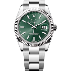Rolex Datejust 36 mm White Rolesor Mint Green Dial 126234