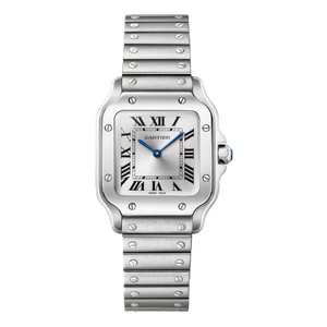Cartier Santos De Cartier Small Quartz Silver Sunray Dial 27 x 34,5 mm WSSA0082