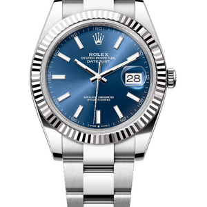 Rolex Datejust 41 mm White Rolesor Bright Blue Dial 126334
