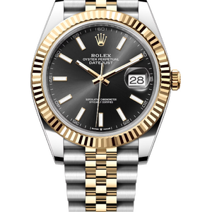 Rolex Datejust 41 mm Yellow Rolesor Bright Black Dial 126333 Jubilee