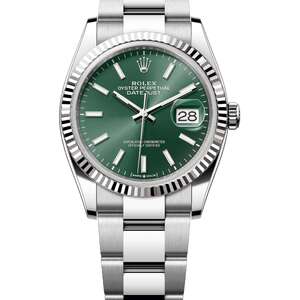 Rolex Datejust 36 mm White Rolesor Mint Green Dial 126234