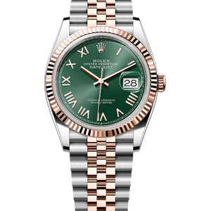 Rolex Datejust 36 mm Everose Rolesor Mint Green Roman Dial 126231 Jubilee