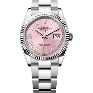 Rolex Datejust 36 mm White Rolesor Pink Diamond-set Dial 126234