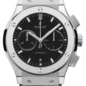 Hublot Classic Fusion Chronograph Titanium Black Alligator Leather 45 mm 521.NX.1171.LR