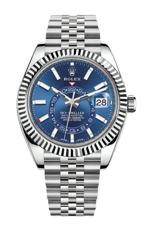Rolex Sky-Dweller 42 mm White Rolesor Blue Dial 326934 Jubilee