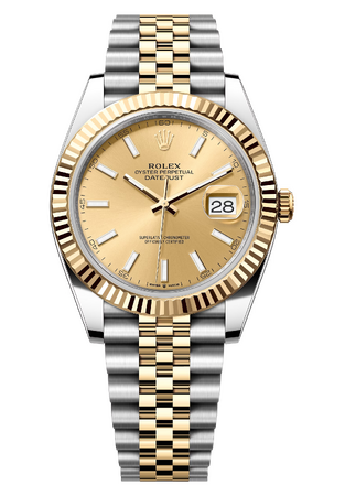 Rolex Datejust 41 mm Yellow Rolesor Champagne Dial 126333 Jubilee